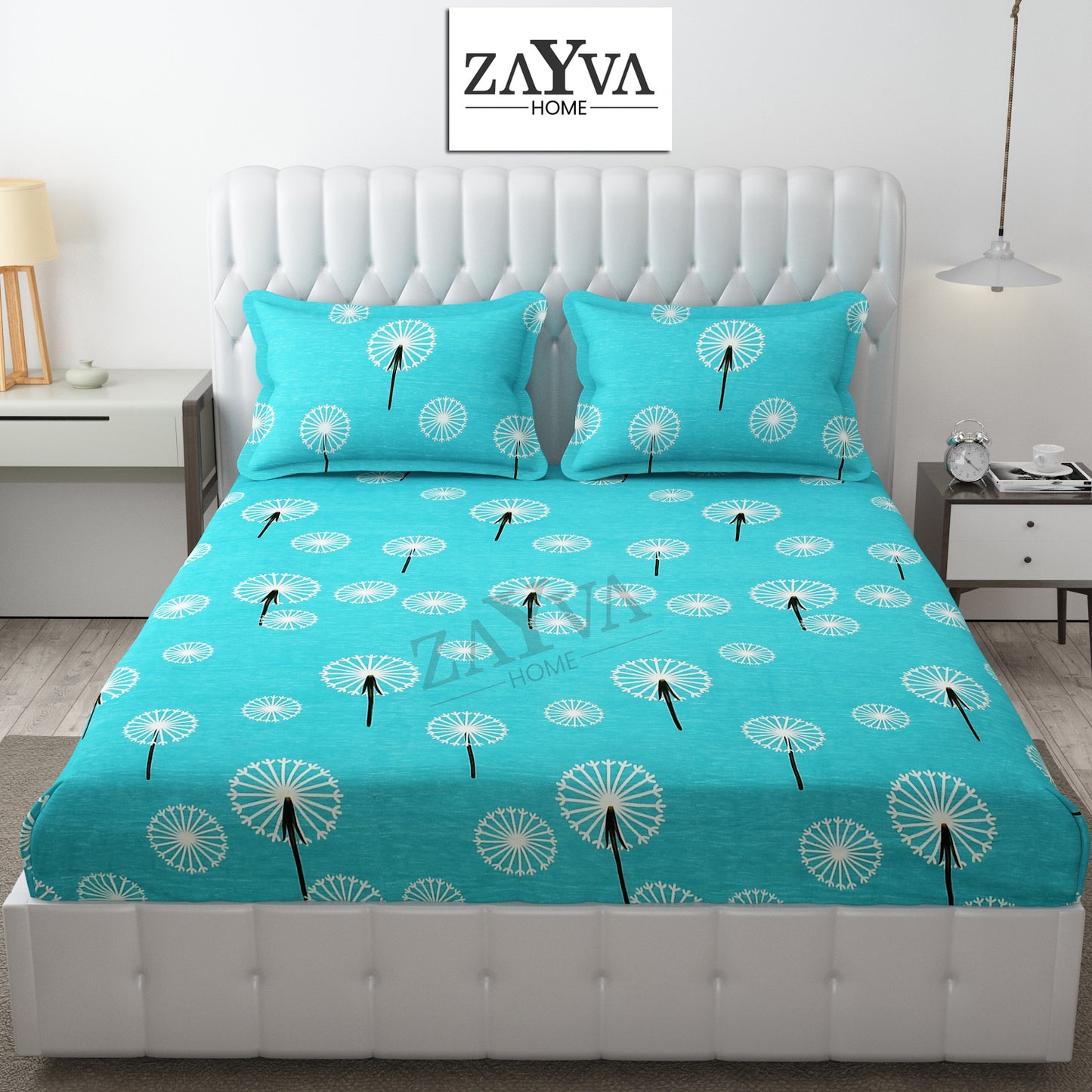 Premium King Size Flat Floral Bedsheet – 105x105 inches – Soft Cotton Blend